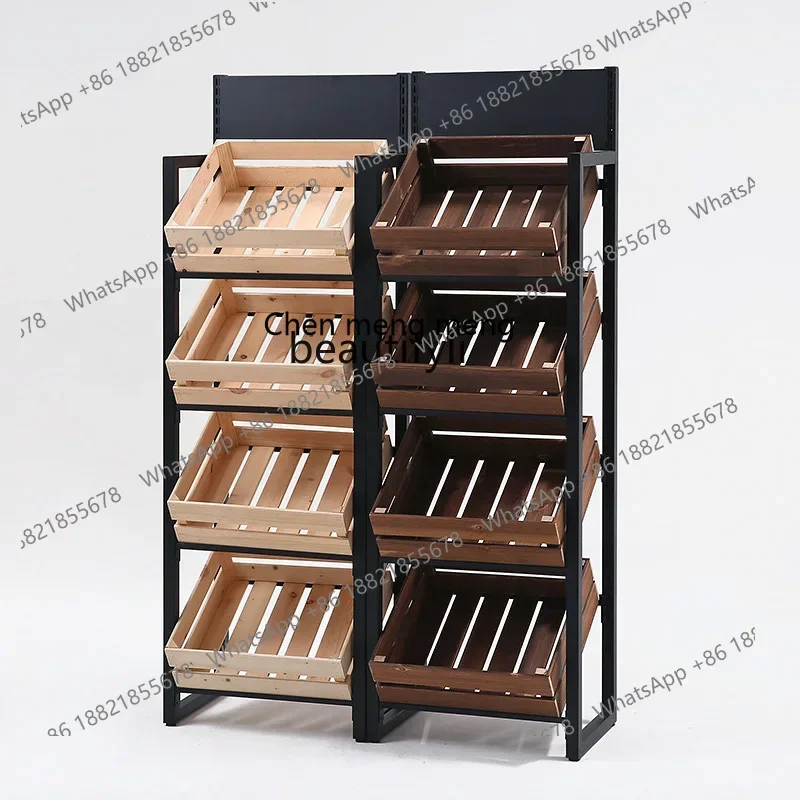 ss 8350 Vegetable Shelf Display Cabinet Storage Wine Rack Cake Counter Fresh Produce Supermarket Fruit and Vegetable Multi-Layer
