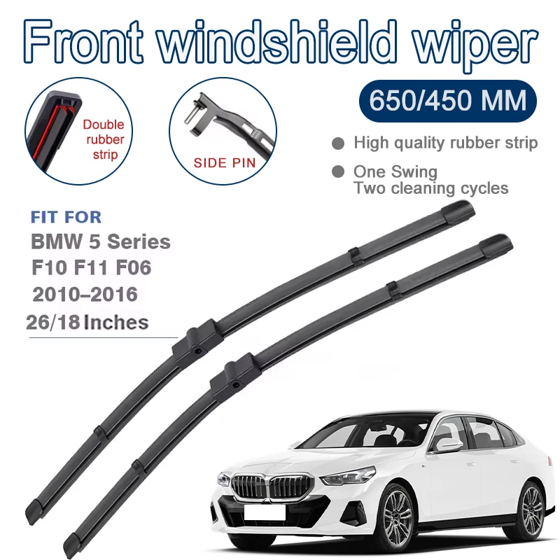 

Wiper Blades For BMW 5 Series F10 F11 F07 GT 2010-2016 Front Windshield Brushes Windscreen Car Accessories Cover Spring 26"+18"