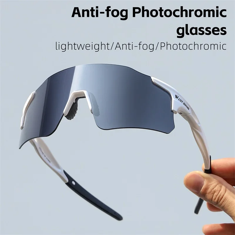 WEST BIKING Cycling Photochromic Men Sunglasses Women Bicycle Riding Outdoor Sports Bike Anti-fog Glasses Cycling Equipment