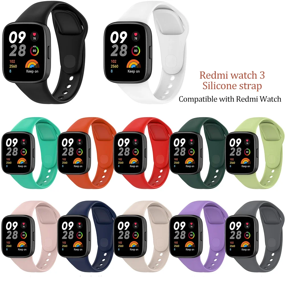 WatchBand Strap For Redmi Watch 3 Original SmartWatch Band Silicone WristBand Bracelet For Xiaomi Redmi3 Accessories Belt Correa image 5