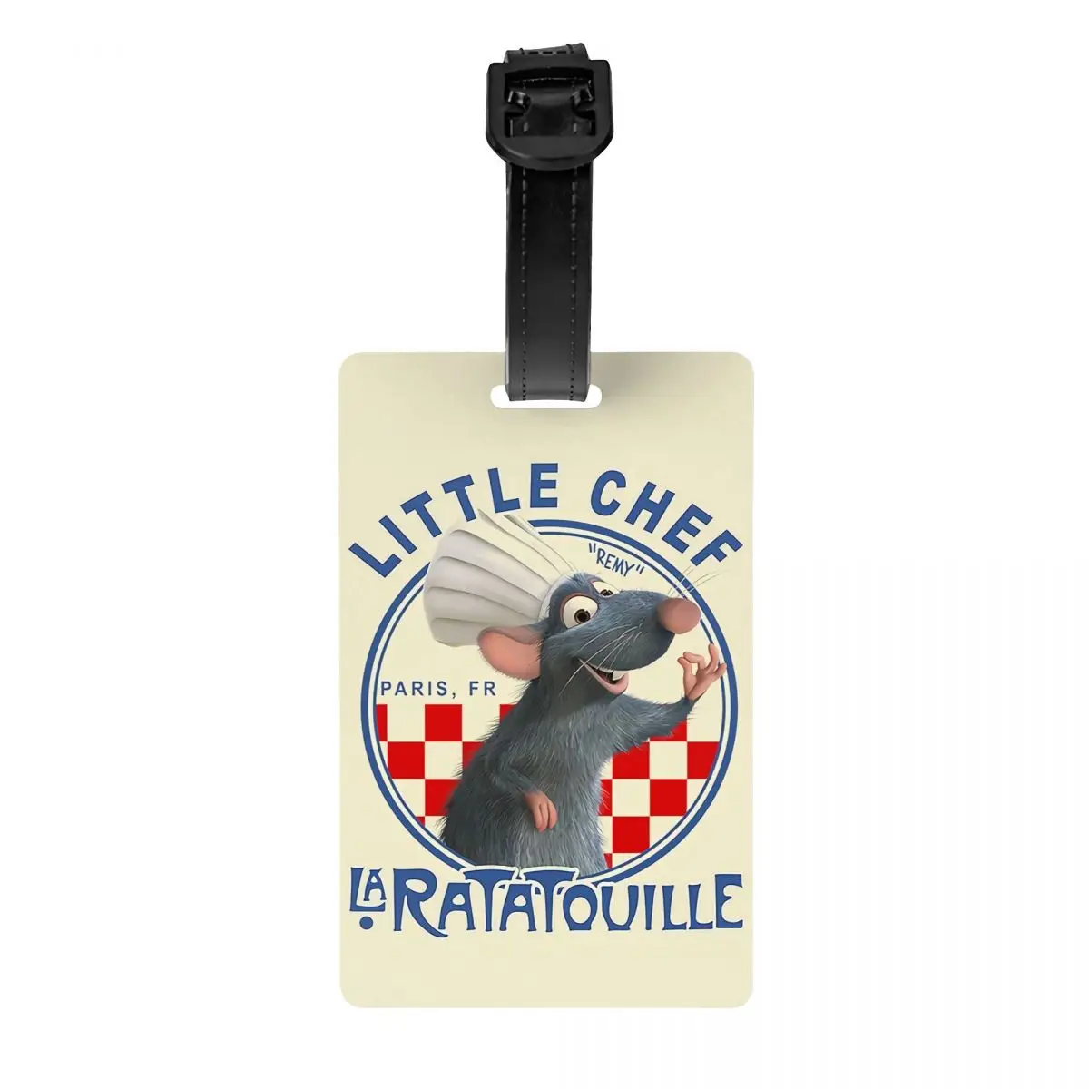 Ratatouille ป้ายเชฟตัวเล็กแบบสั่งทำป้ายกระเป๋าเลมีสำหรับกระเป๋าเดินทางลายการ์ตูนตลกๆป้ายติดบัตรแบบเป็นฝาปิดเพื่อความเป็นส่วนตัว