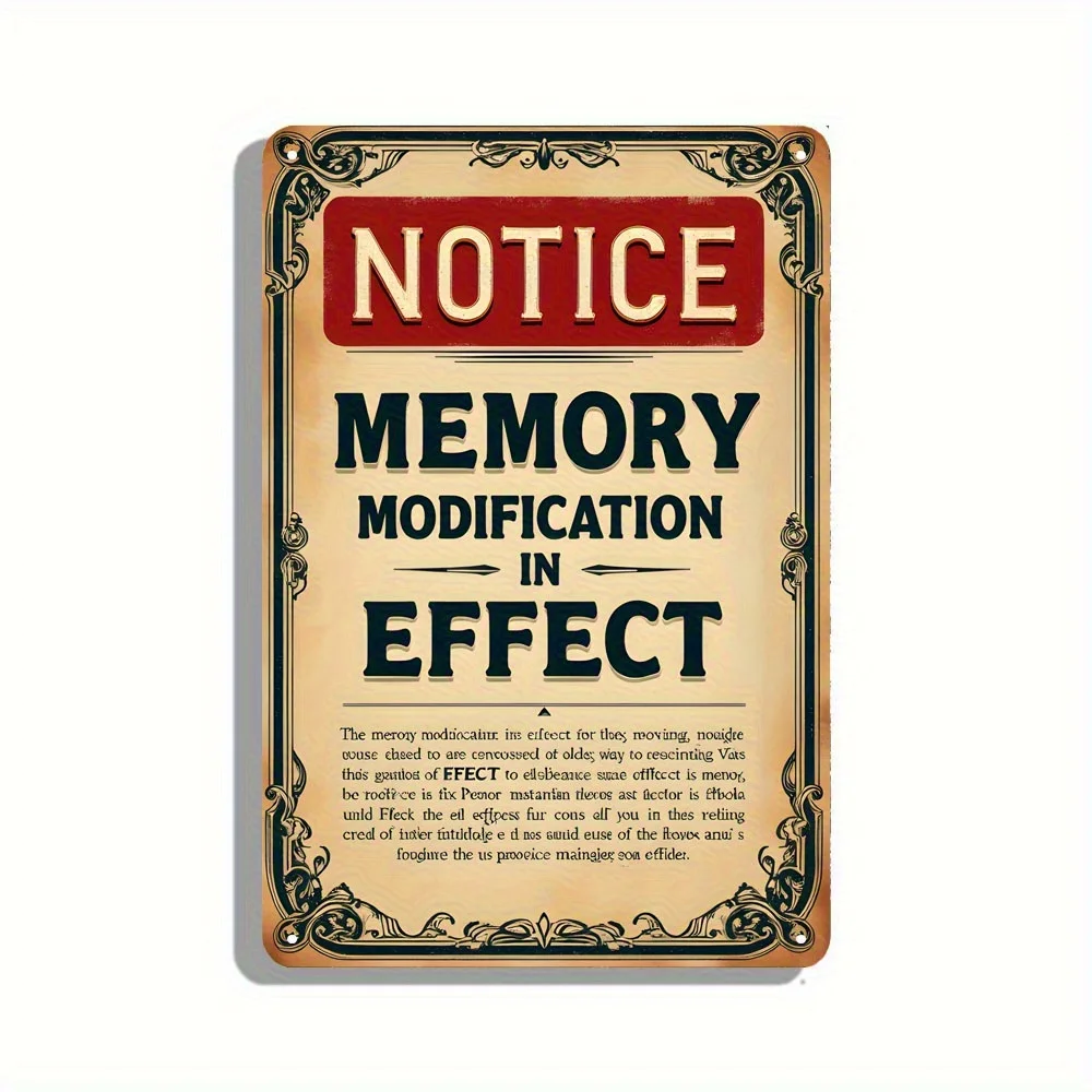 1pc Vintage Metal Warning Sign Memory Modification Effect Metal Wall Art Decoration, Suitable for Bars, Pubs, Garages Retro Iron