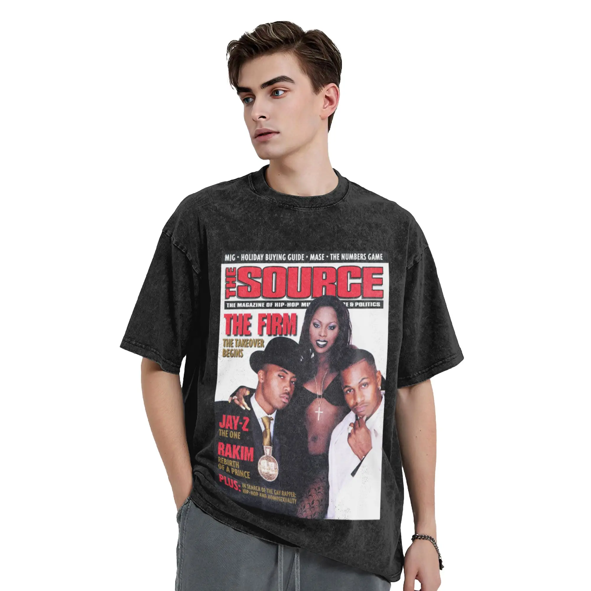 90s hip hop cover Classic Cool A Washed T Shirt Men's Women's Oversized Cotton Tees Tops