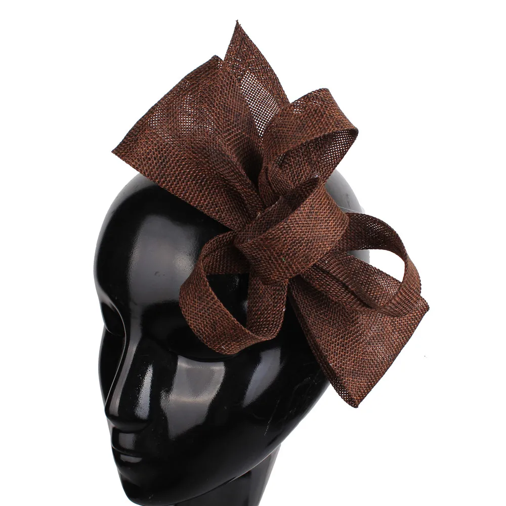 Champagne Floral Hair Clip Women's Cocktail Party Wedding Church Fascinator Headband Elegant Hair Accessories for Ladies