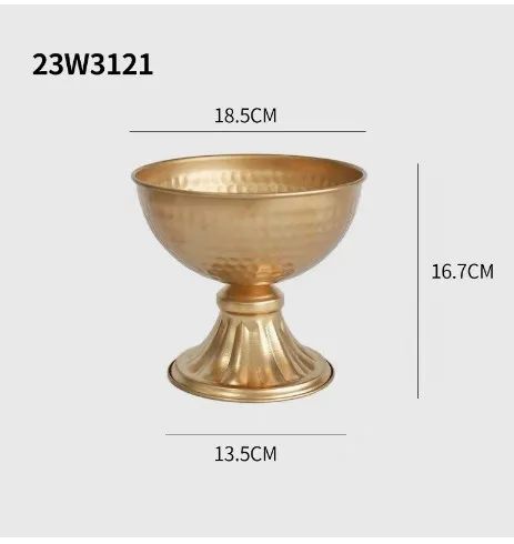 

European Style Iron Metal Flower Vase High Foot Flowerpot for Wedding Table Centerpiece Artificial Flowers Decorative Urn