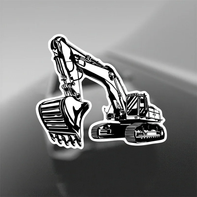 

1PC Unique Excavator Art Sticker, Great for Helmet Decoration, Fridge Magnets, Car Windows