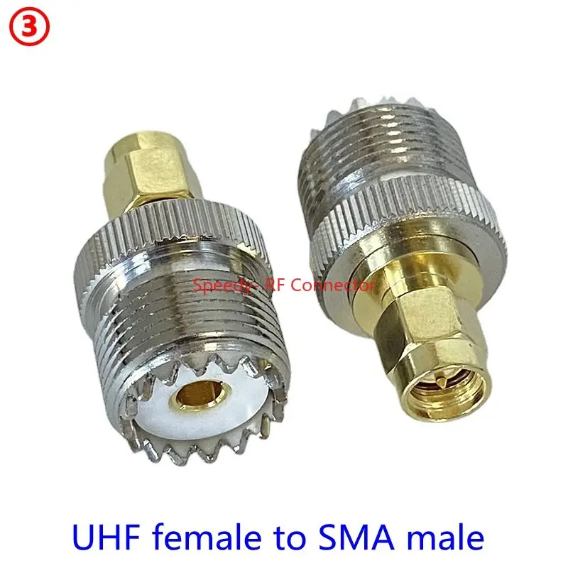 1Pcs UHF SO239 PL259 to SMA Male Plug&Female Jack RF Coax  Adapter Connector Wire Terminals Straight Fast Delivery Brass Copper