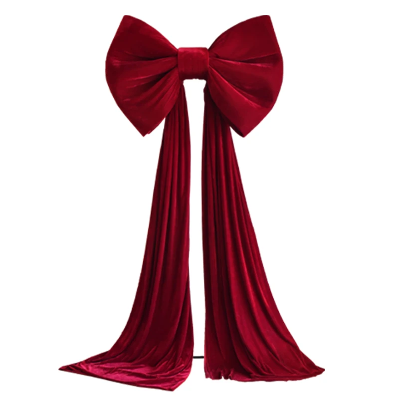 

ZOCO giant oversized red velvet bow wedding room arrangement window party photo props wedding christmas wedding decoration