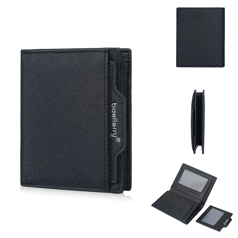 Men's Slim Bifold Wallets Canvas Minimalist Purses with Removable ID Window Passcase & Credit Card Holder Wallet for Men Gifts