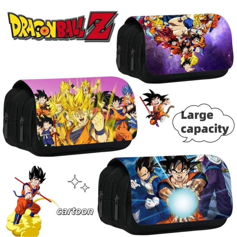 Dragon Ball Pencil Case Kakarot and Krillin New Creative Cartoon Fashionable Capacity Portable Student Stationery Storage Bag