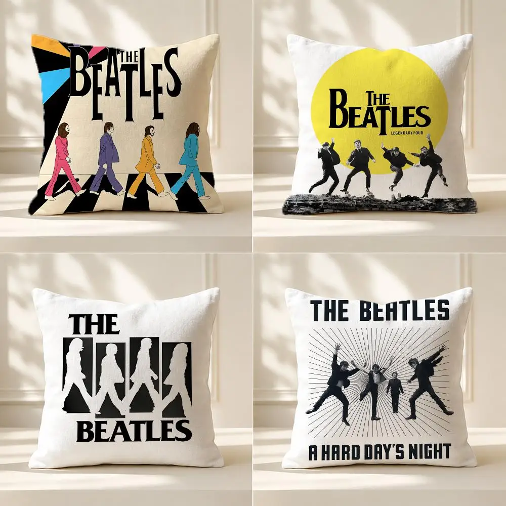 band The Beatles Cushion Cover Washable Soft Thick Cushion Cover Decorative Pillowcase for Sofa Living Room Home