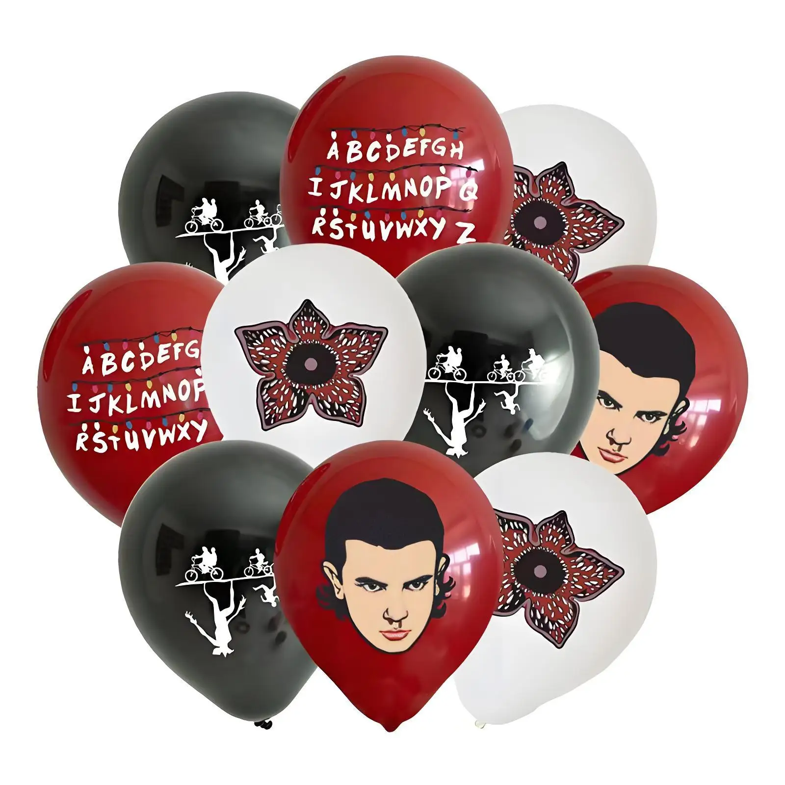 10 Globos de Látex de 12 Pulgadas de la Película Stranger Things, Decoración para Fiestas de Cumpleaños Infantiles, Baby Shower, Globos de Aire, Juguete, Halloween