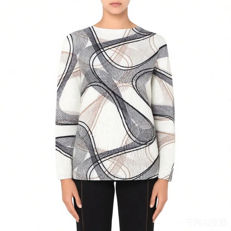 

Miyake Pleated Plisse T-shirt 2026 Fashion Printing Loose Pleated Top Long-sleeved T-shirt Female Spring New Bottoming Shirt