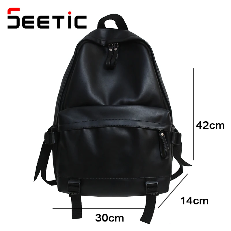 SEETIC Fashion Women\'S Leather Backpack High Quality Soft PU Leather Backpack Women Waterproof Backpacks For Women Teenage Girls