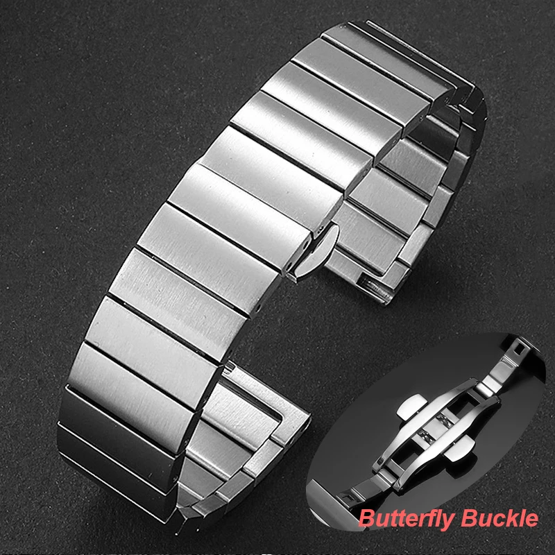 Stainless Steel Watch Strap for Seiko Bracelet for Rolex 18m 20mm 22mm Metal Butterfly Buckle High Quality Watchband for Samsung