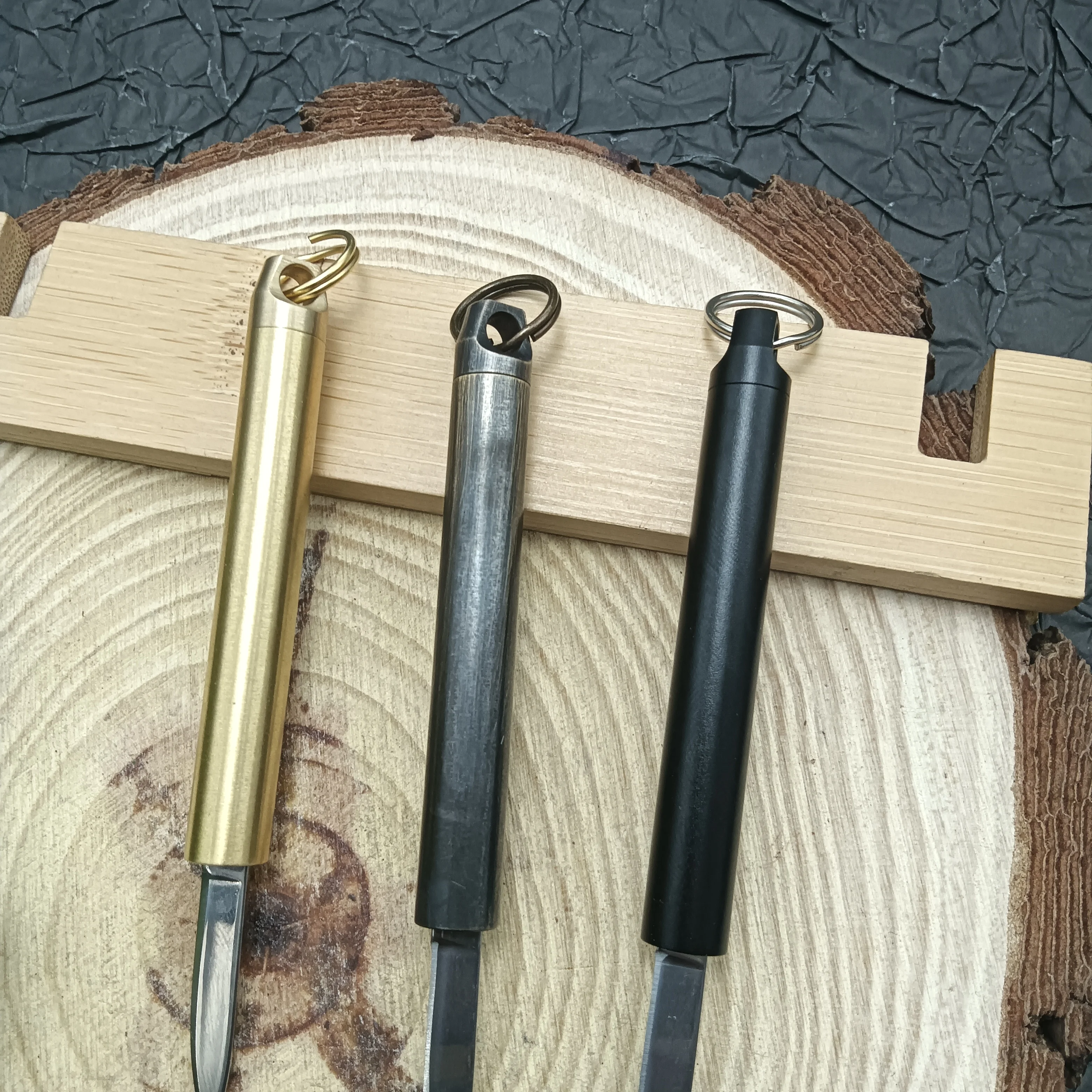 سكين صغير قابل للسحب من سبائك الألومنيوم هدية سكين جيب تفكيك أداة سريعة دفع وسحب سلسلة مفاتيح أوتوماتيكية قلادة قطع الورق