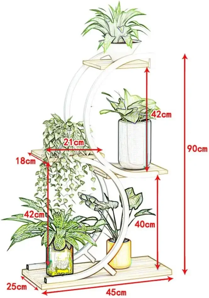 Plant Flower Stand Small Floor-Standing Suitable for Balcony and Living Room 2/3 Layer Load-Bearing Plant Flower Stand