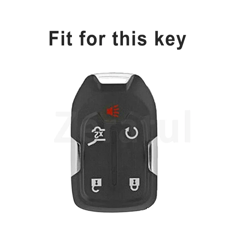 For GMC Yukon XL Sierra Terrain Acadia for Chevrolet Tahoe Keyless Transparent TPU Car Key Cover Case Remote Shell Fob Holder