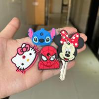 1PCS  New Arrival Avenger  Minnie Key Chains Spider Cartoon Man Cat Key Cover Caps Car Keychain Key Ring Holder Women