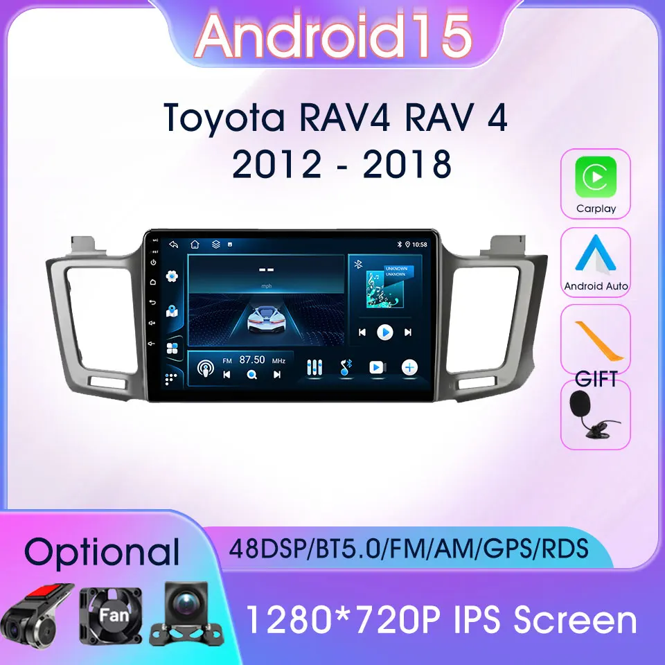 

HD Touch Screen Head Unit 10.1 Inch For Toyota RAV4 4 XA40 5 XA50 2012-2018 Carplay Auto Car Intelligent Systems GPS FM BT Radio