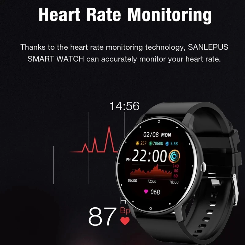 Full Touch Screen 2024 Smart Watch Women Men Lady Sport Fitness Waterproof Smartwatch Sleep Heart Rate Monitor Watches +Box