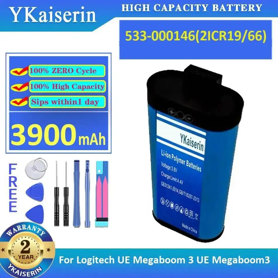 

Stable Premium Replacement 533-000146 2ICR19 66 3900Mah For Logitech UE Megaboom 3 Megaboom3 Speaker Battery