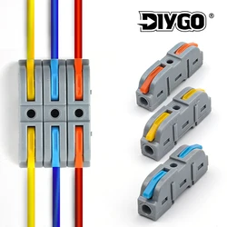 10/25PCS Lever Nut 221 Quick Splicing Multiplex Butt Wire Connector Compact Electrical 1 to 1 Inline Terminal Block for Home