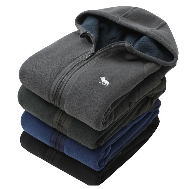 

Winter New Fashion Trend Thickened Warm Hooded Lambskin Jacket For Men's Casual Loose Sports Plus Large Size High-Quality Jacket
