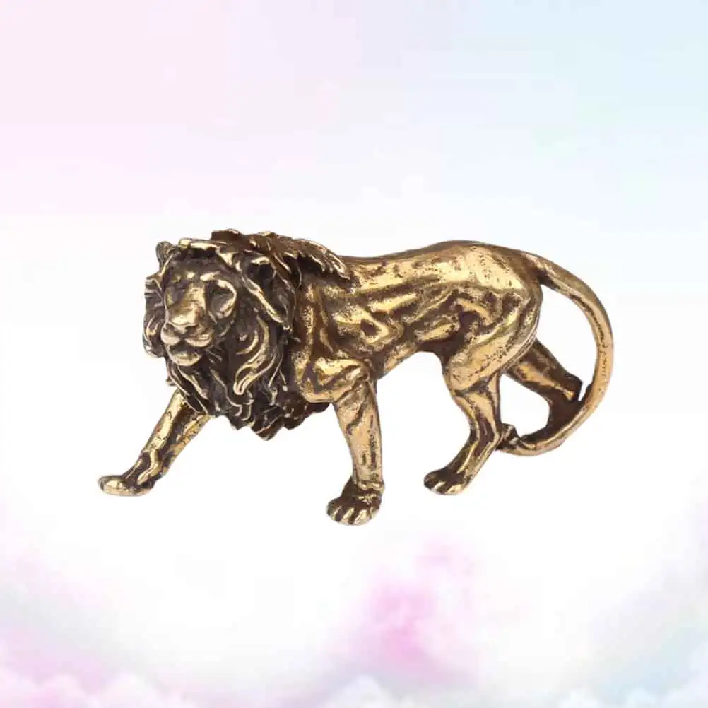 

1pc Lion Design Pendant Keyring Decoration Solid Copper Ornament Festival Gift DIY Handicraft Supply