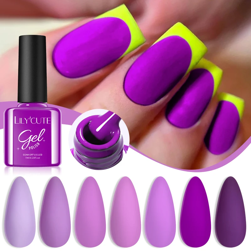 

LILYCUTE 7ml Fruit Purple Green Color Gel Nail Polish Soak Off 2025 New Whitening Guava Grape Series Nail Gel Varnish Supplies