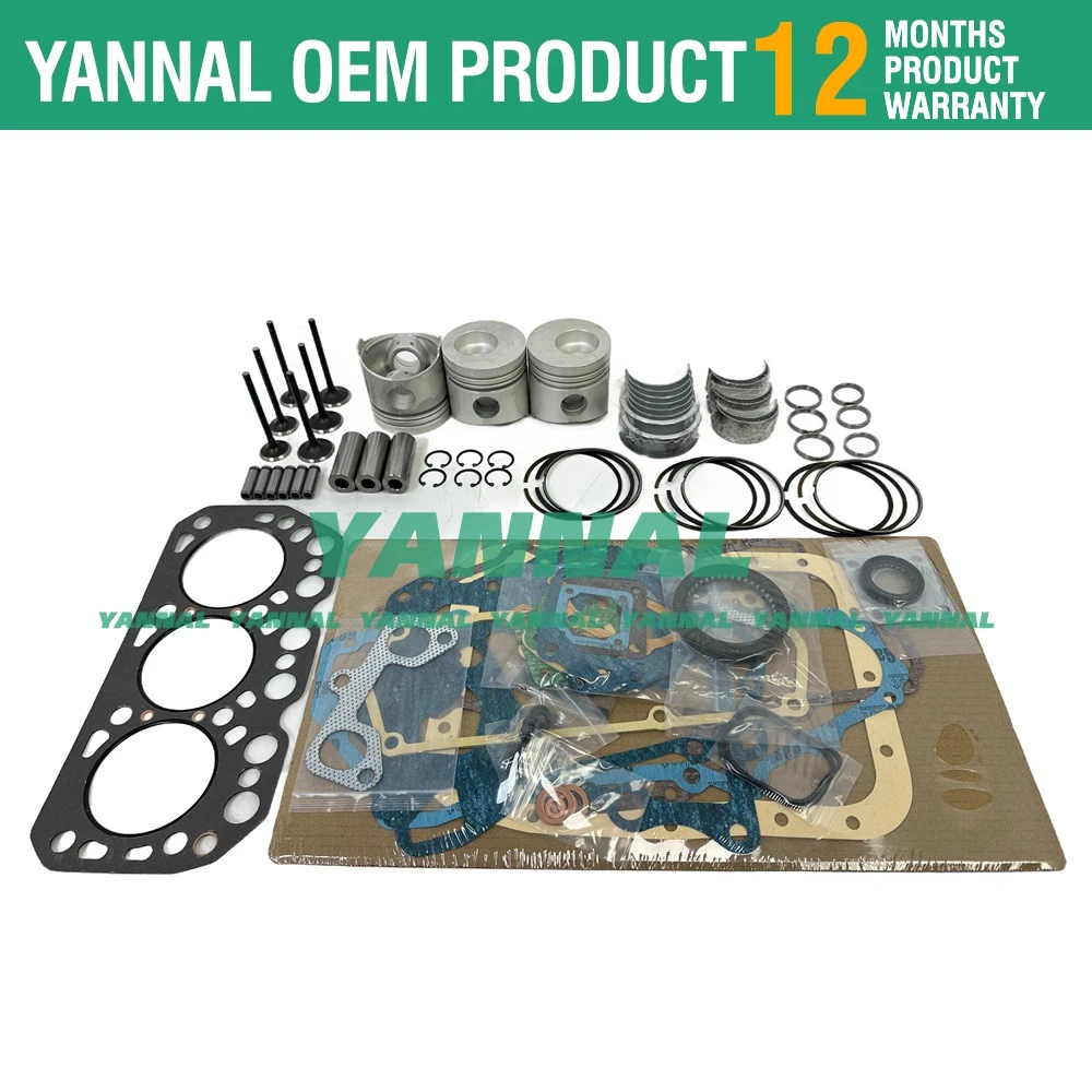 K3M Overhaul Rebuild Kit (No Liner) For Mitsubishi Engine MT300 MT301D Excavator