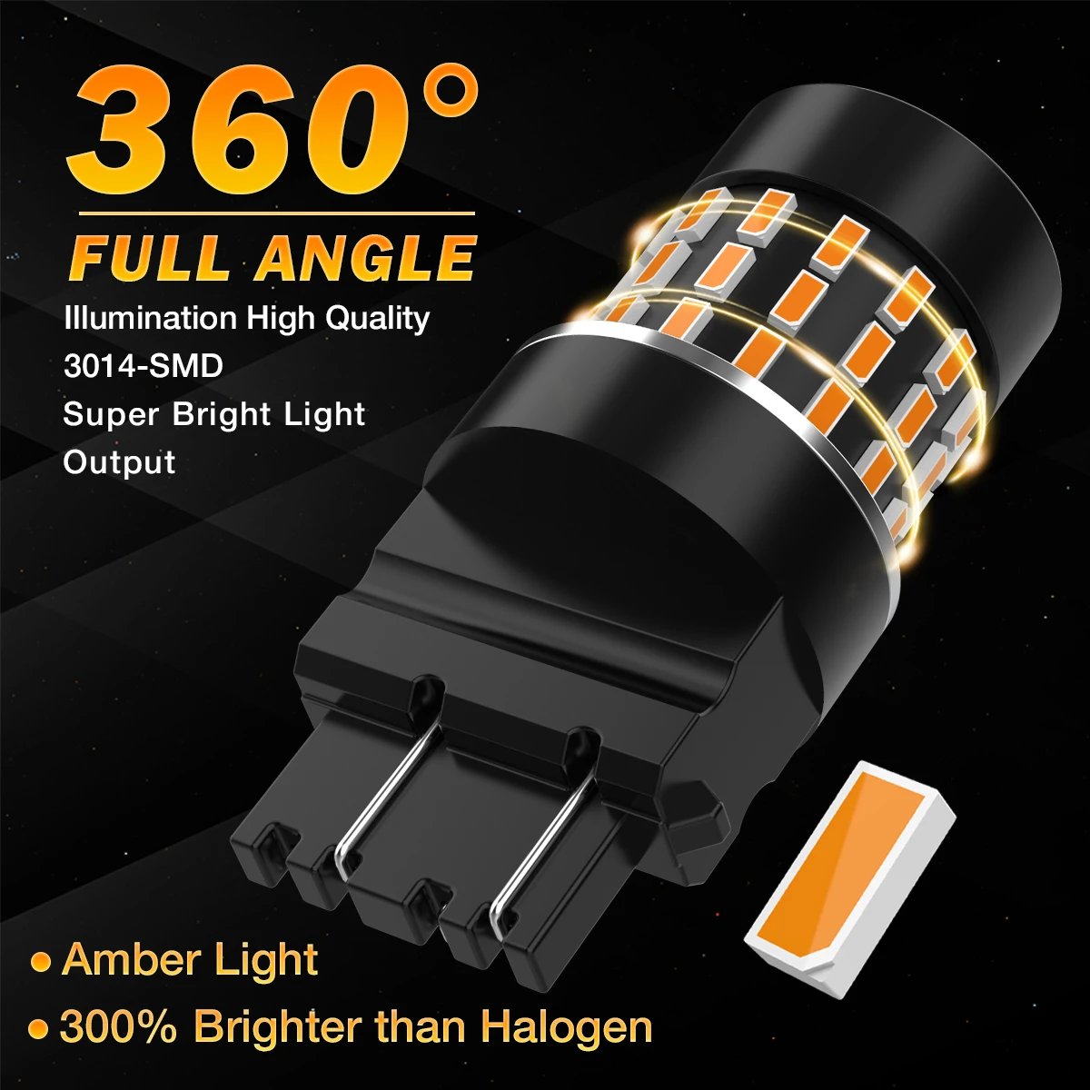 50 Pcs 7443 T20 W21/5W 1156 P21W BA15S 1157 P21/5W BAY15d 3157 T25 LED Turn Signal Bulb 6000K White Red Orange 360° Beam Angle