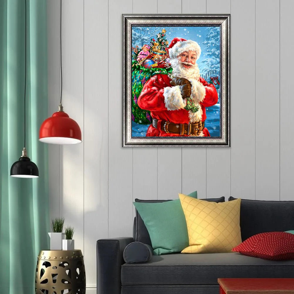 5D Santa Claus Diamond Painting Full Square Embroidery Cross Stitch Diamond Mosaic Rhinestone Christmas Decorations For Home Art