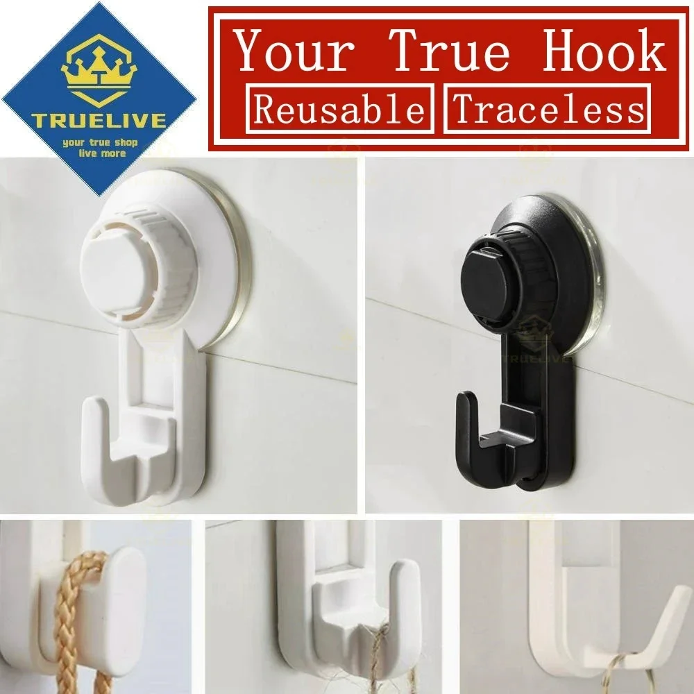 Powerful  Suction Cup Hook Vacuum Hooks Towel Rack Bar Clothes Hanger Reusable Bathroom Kitchen Wall Handbag Hanger Storage Rack