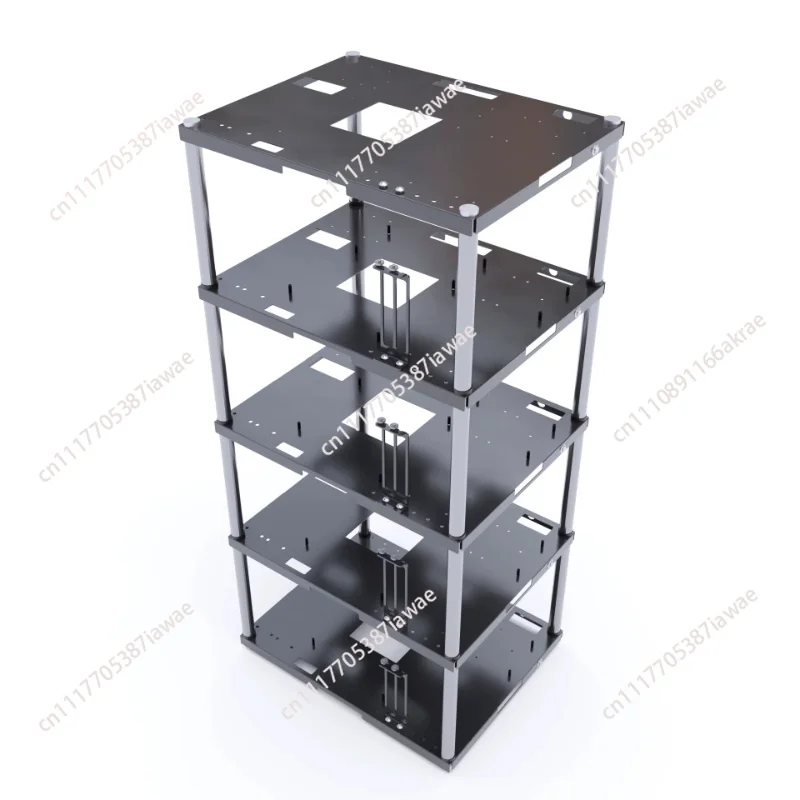 Stacked multi-layer, computer case, open bracket, studio chassis