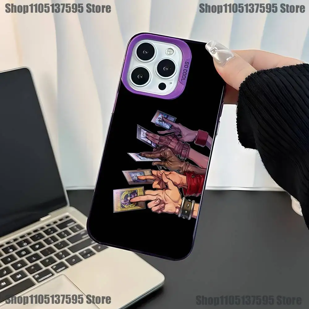 Custodia per telefono Yu-Gi-Oh per iPhone 17,16,15,14,13,12,11, Mini,Pro,E,SE4,XS,MAX Cover opaca viola caramella