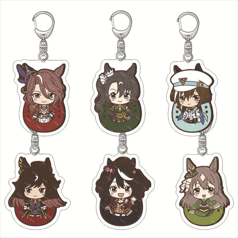 

Kawaii Anime Pretty Derby Figures Agnes Tachyon Mejiro McQueen Narita Taishin Cosplay Acrylic Keychains Fans Birthday Gifts 6CM