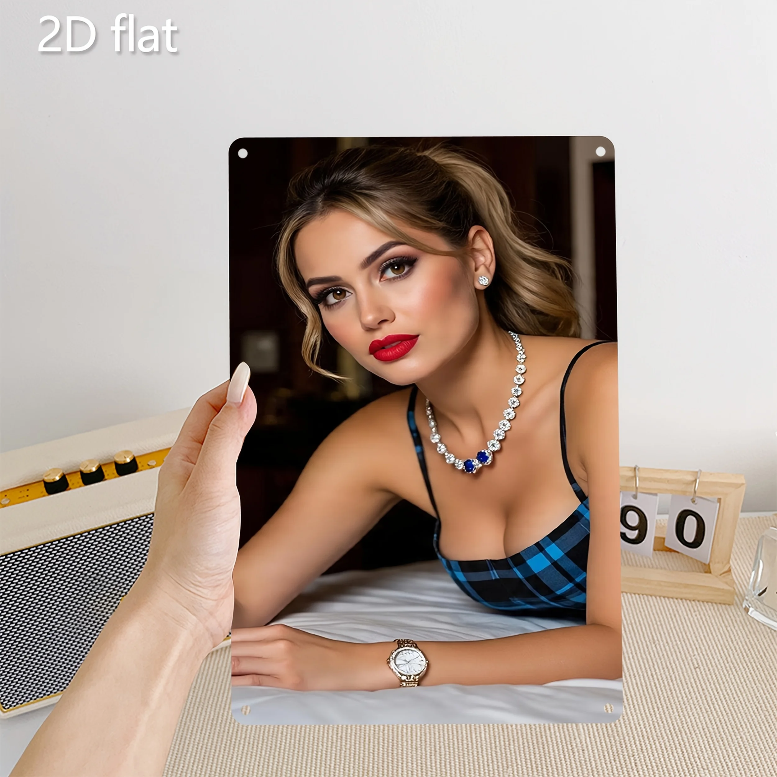 

Elegant Fashion Lady Metal Wall Art Vintage Iron Sign Home Decor