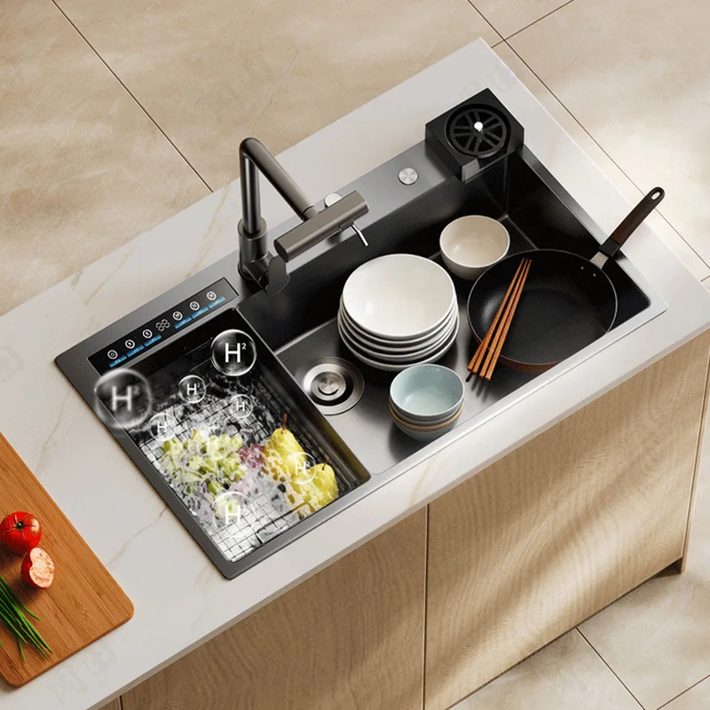

Electric Bubble Ultrasonic Built-In Kitchen Sink 304 Stainless Steel Large Capacity Household Dishwashing Vegetable Washing
