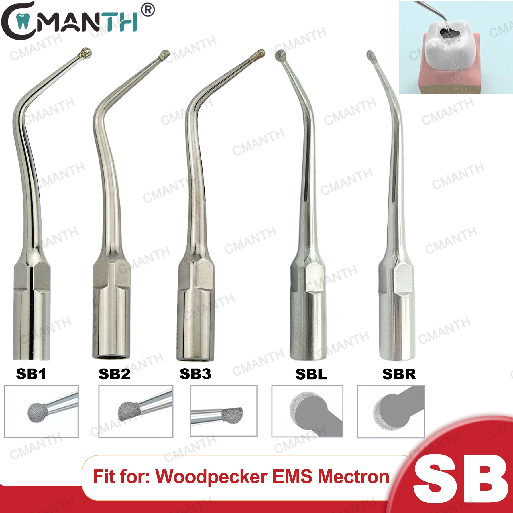 Dental Ultrasonic Scaler Tips Dentist Cavity Preparation Tip SB Fit for Woodpecker EMS Ultrasonic Scaler Dentistry Accessories