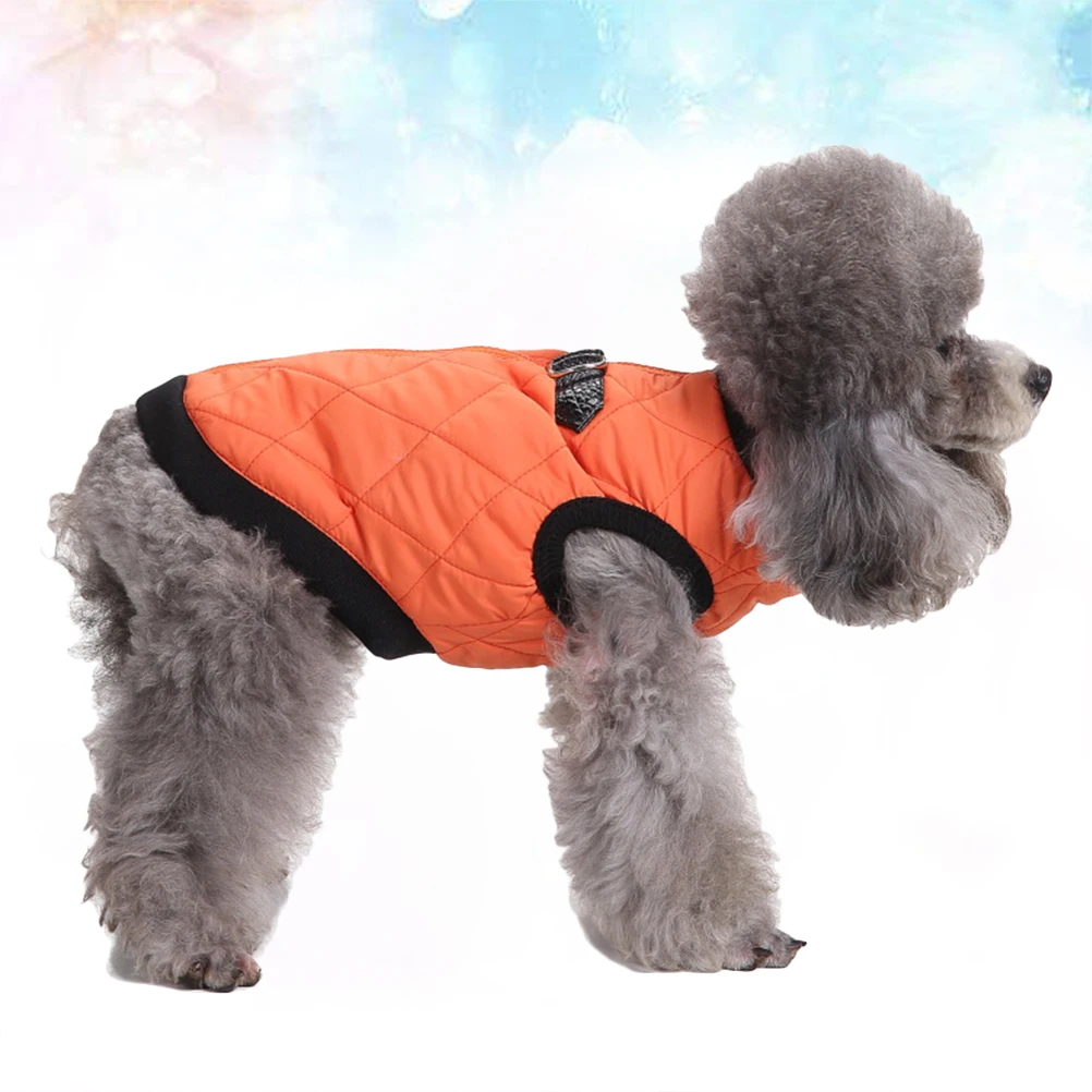 

Adorable Pet Dog Winter Coat Warm Zip up Puppy Dog Coat Vest Windproof Warm Dog Clothes for Pet Dog (DZ127 Orange Size S)