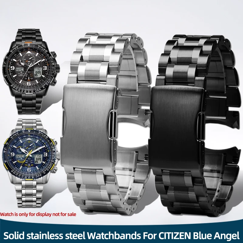 الصلبة الفولاذ المقاوم للصدأ الساعات ل المواطن الأزرق الملاك الرجال راديو موجة ساعة JY8074 JY8085 سلسلة 22 مللي متر سوار معدني الإكسسوار