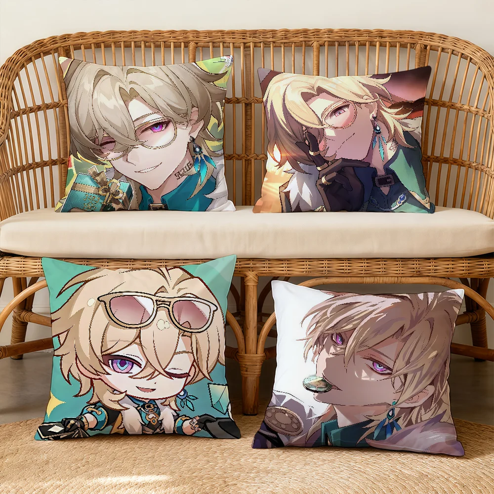 Honkai Star Rail Aventurine Cushion Cover Square Decorative Throw Pillow Case Sofa Bed Living Room Anniversary Gifts