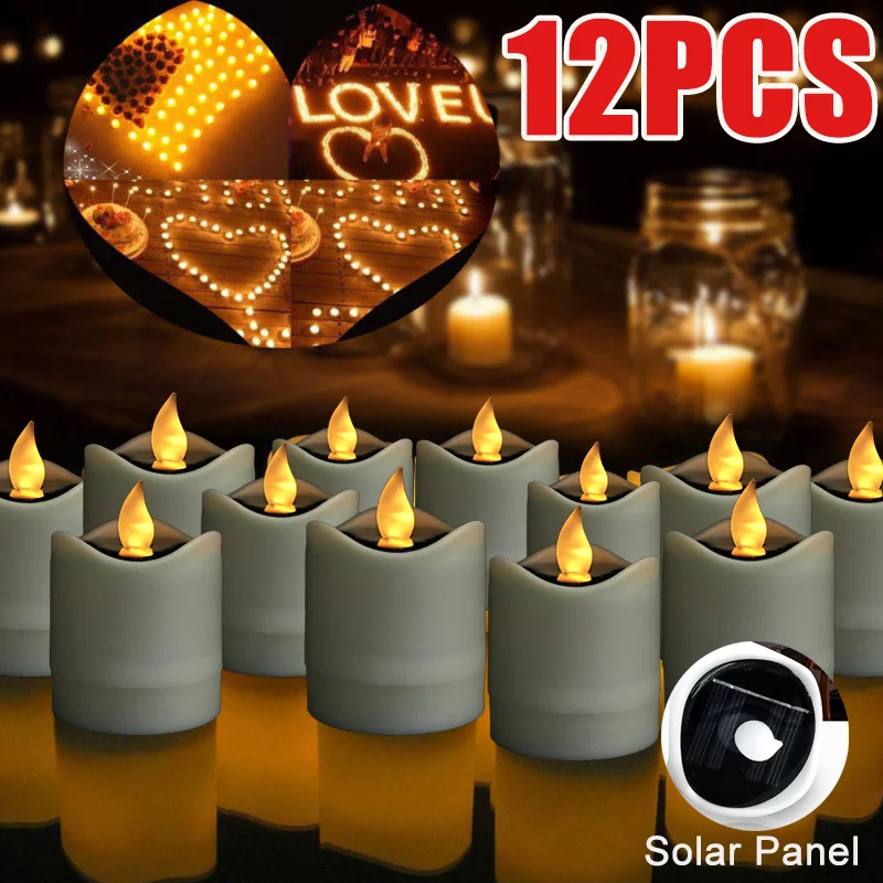 

Solar LED Candle Lights Waterproof Night Lights Wedding Romantic Home Decoration Solar Candle Lights Christmas Decoration