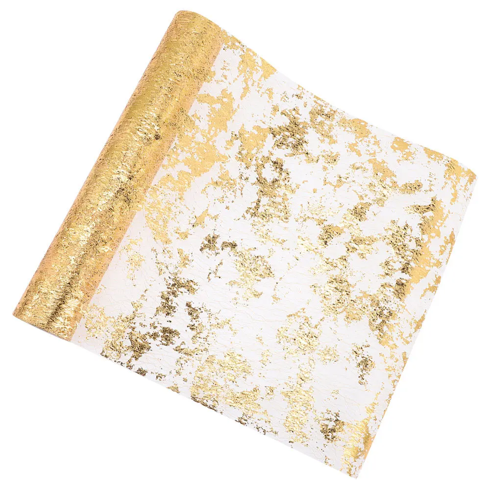 1 Roll Gold Table Runner Stylish Polyester Decorative Cloth for Dining Table Party Event Celebration Use Gold Runners for Tables