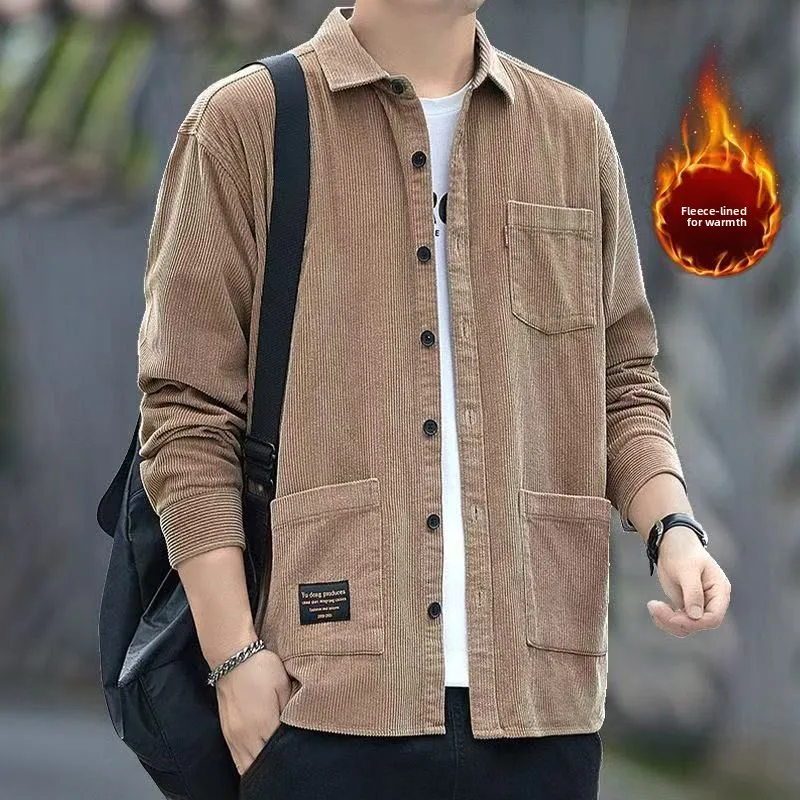 

Мужская рабочая одежда на подкладке Fce Thiened, осенне-зимняя рабочая одежда irt Jaet, повседневный свободный длинный топ свободного покроя