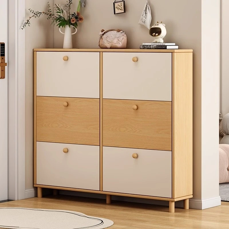 

Color matching tipping bucket shoe cabinet household door entrance porch cabinet ultra-thin wall locker