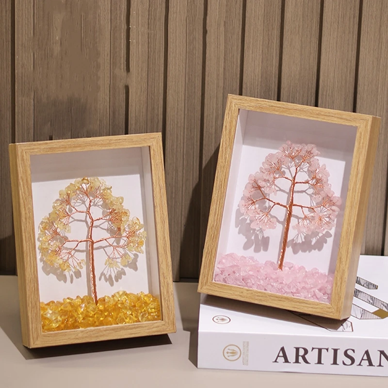 

1 шт., натуральное исцеление, энергия, кристалл, дерево, фоторамка, украшение для дома, украшение для рабочего стола, аксессуары, подарок