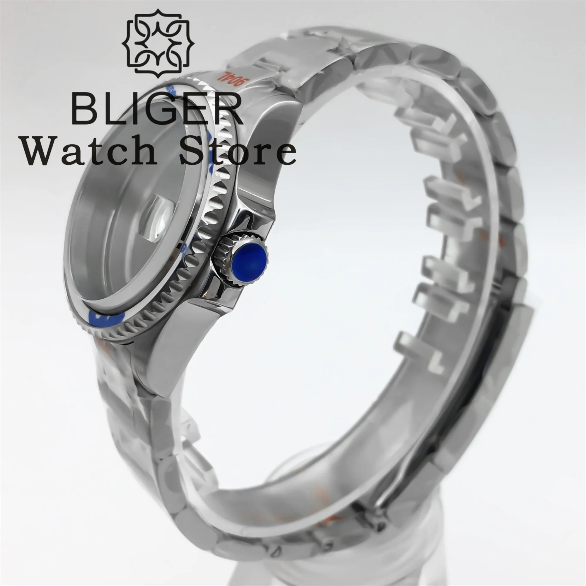 BLIGER 36mm 38mm Diving Case Stainless Bracelet Sapphire Glass Slide Buckle Fit NH34 NH35 NH36 GMT ETA 2824 PT5000 Movement