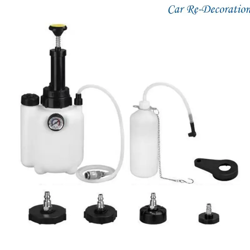 

R58D Manual Brake Oil Bleeding Tool Fluid Extractors Tool 3L Reservoirs 4 Car Adapters